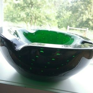 Vintage mcm art glass ashtray